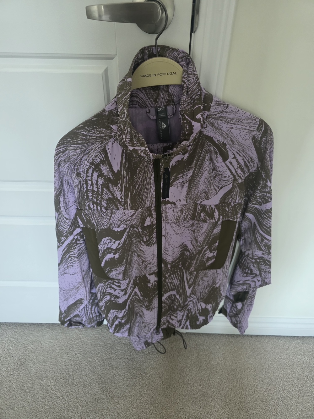 Stella McCartney Lavender and Brown Marble-Print Zip Jacket 2XS